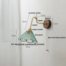 Axyaa Amber Glass LED Wall Lights Pull Chain Switch - Modern Nordic Design