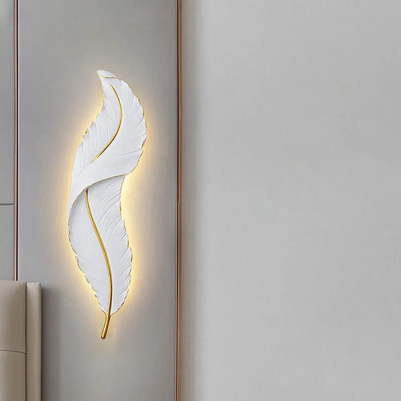 LED Feather Wall Lamp Living Room Hotel Bedroom Sconces Axya Lighting Luster