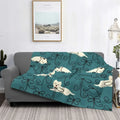 Axyaa Westie Dog Anatomy Flannel Blanket - Cozy Home Sofa Office Travel Throw