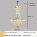 Axyaa Gold Crystal Chandelier: Luxe LED Hanging Lamp for Home Decor