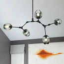 Axyaa Nordic LED Glass Chandelier: Modern Living Room Kitchen Pendant Lamp