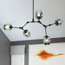 Axyaa Nordic Glass Chandelier: Modern LED Ceiling Pendant Lamp for Home, Living Room, Kitchen.