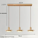 Axyaa Travertine LED Pendant Light - Modern Walnut Chandelier for Dining Kitchen Island Counter
