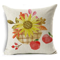 Axyaa Thanksgiving Pumpkin Ornaments Linen Throw Cushion Covers Home Decor