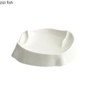 Axyaa White Mountain Shaped Ceramic Plate Set for Molecular Cuisine