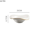 Axya Irregular Ceramic Dinner Salad Bowl Set Modern Hotel Restaurant Soup Basin