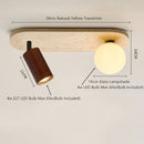 Axyaa Yellow Travertine LED Ceiling Light: Wabi Sabi Home Decor Fixture