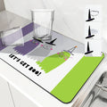 Axyaa Halloween Cat Drain Pad, Absorbent Anti-Slip Mat for Dishes and Cups