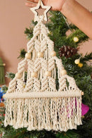Axyaa Boho Christmas Macrame Wall Art Tree Decor - Holiday Xmas Hanging