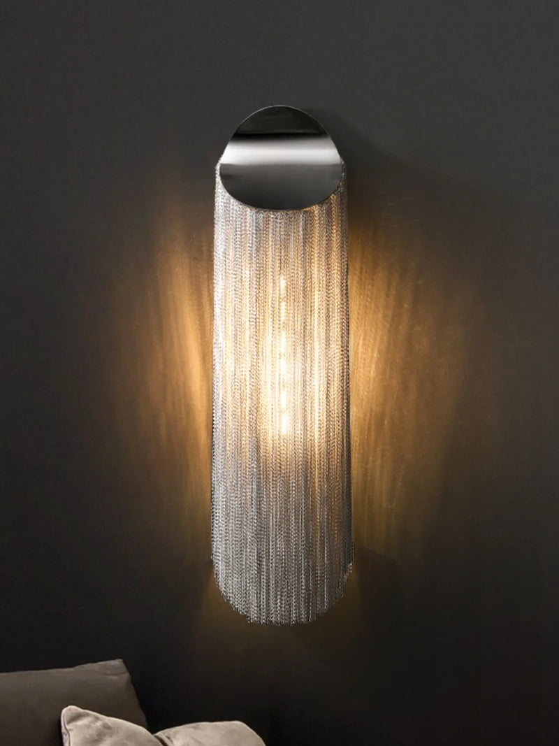 Luxury Axyaa Italy Tassel Wall Sconces Light Silver Gold