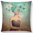 Axyaa Elegant Swan Moon Night Cushion Cover 45*45cm