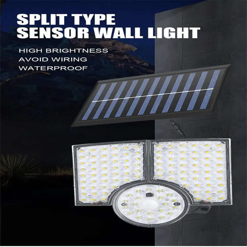 Axya Solar Motion Sensor Wall Light 6000-6500k 3 Heads Outdoor Street Lamp