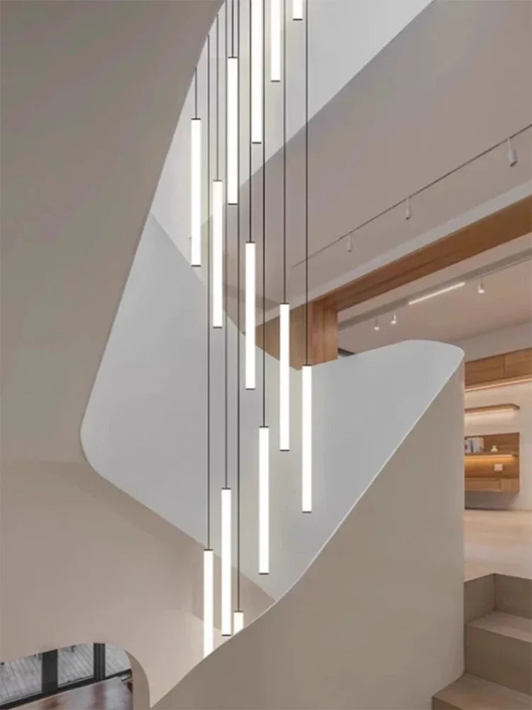 Axyaa Acrylic Stair Pendant Lights: Modern Minimalist Design for Elegant Loft Spaces