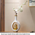 Axyaa Chinese Style Ceramic Vase with Wooden Frame: Retro Modern Home Decor Vase