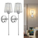 Axyaa Rechargeable LED Crystal Wall Sconce for Bedroom - Home Lighting
