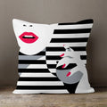 Axyaa Soft Velvet Beauty Pillowcase - Black & White Plush Cushion Cover