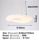 Axyaa Nordic White LED Chandelier: Round Italian Designer Pendant Light for Home Decor