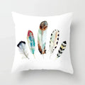 Axyaa White Feather Pillowcase Blue Polyester Cushion Cover for Home Decor