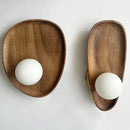 Axyaa Japanese Walnut LED Wall Lamp for Bedroom - Retro & Simple Lighting