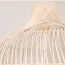 Axyaa Vintage Farmhouse Rattan Chandelier with LED Lights for Dining Room