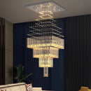Axyaa Crystal Chandelier Stair Pendant Living Room Lighting