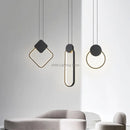 Axyaa Nordic Square Circle LED Pendant Light Chandelier - Modern Home Decor