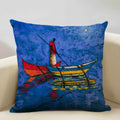 Axyaa African Oil Painting Art Pillow Case 45x45cm Linen Cushion Cover