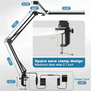 Axyaa LED Desk Lamp with Clamp - Modern Eye-Care Reading Light for Office/Home