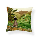 Axyaa Creative Fox Christmas Tree Cushion Cover - Retro Animal Sofa Decor Pillowcase