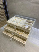Velvet Jewelry Organizer Box with Dust-proof Display Stand by Axyaa
