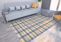 Axyaa Geometric Plaid Striped Print Carpet for Home Living Room and Bedroom Decor