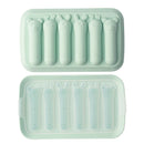 Axyaa Silicone Sausage Maker Mould with Lid - 6 Grids, DIY Hot Dog & Ham Molds