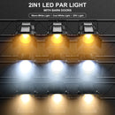 Axyaa 4PCS 200W LED COB Par Lights Barndoor Warm&Cold White Spotlights