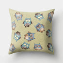 Axyaa Cute Owl Cushion Cover for Home Sofa Bedroom Decor