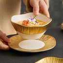 Axyaa Platinum Ceramic Hotel Table Dinner Set - High-End Light Luxury Plate & Tableware