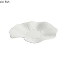 Axya Ceramic Lotus Leaf Plate: Restaurant Dessert Snack Salad Molecular Cooking Tableware