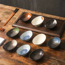 Axyaa Ceramic Snack Plates and Dipping Bowls - Set of 4