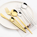Axyaa Black Gold Cutlery Set - 36Pcs Stainless Steel Dinnerware Flatware