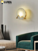 Axyaa Marble Wall Sconce - Modern Style All Copper Wall Lamp for Living Room, Bedroom, Staircase