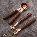 Axyaa Stainless Steel Measuring Cup Spoon Set with Wooden Handle