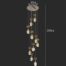 Axyaa Crystal Stair Chandelier: Modern LED Ceiling Light for Living Room