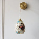 Axyaa Modern Glass Shell Wall Sconce Light with Pull Chain Switch