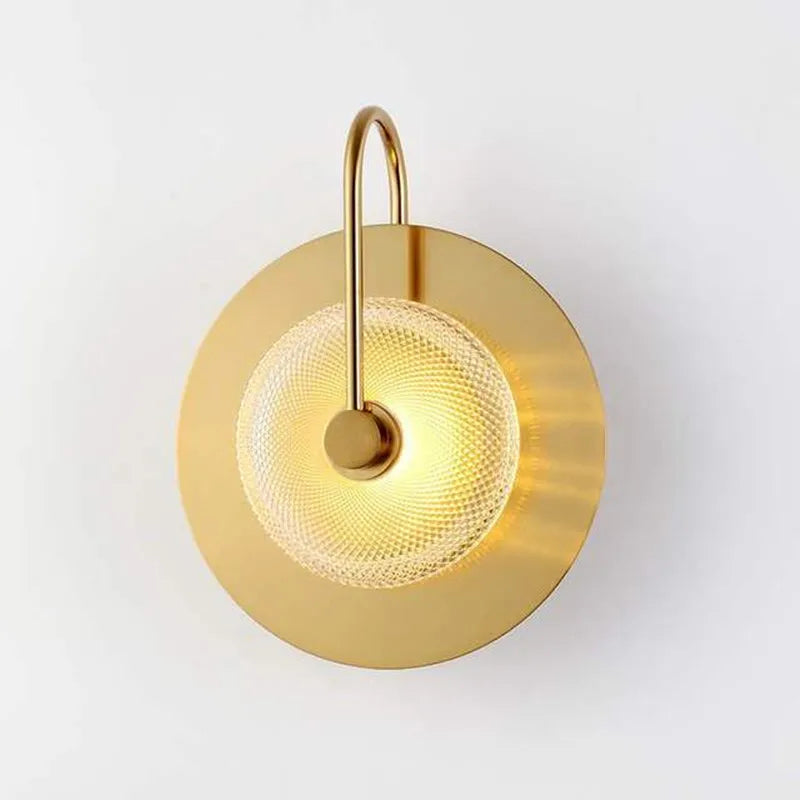 Axyaa Golden Glass Wall Sconces: Modern Nordic LED Indoor Lighting for Living Room & Bedroom