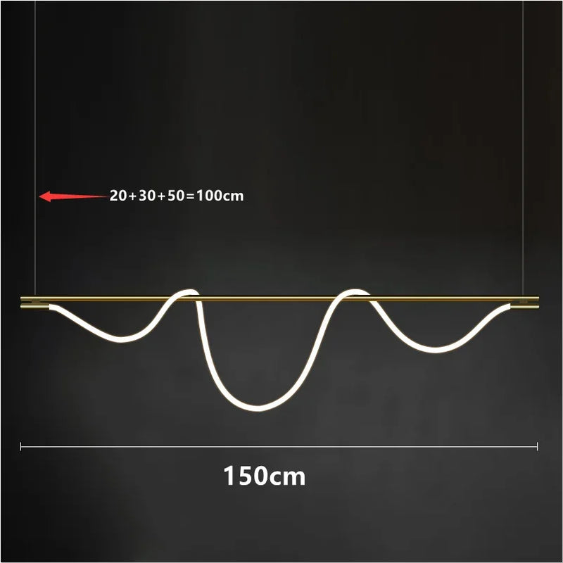 Axyaa Nordic LED Musical Note Chandelier: Creative, Simple, Postmodern Art Lighting