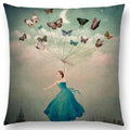 Axyaa Elegant Swan Moon Night Cushion Cover 45*45cm
