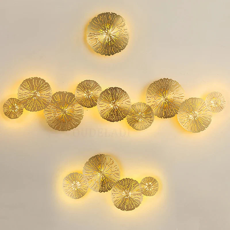 Axya Copper Lotus Leaf LED Wall Sconce for Home Decor