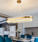 Axyaa Gold Crystal Chandelier LED Ceiling Light - Elegant Illumination for Your Home