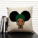 Axyaa Cute Cartoon Girl Pillow Case Africa Baby Cushion Cover Home Decor Linen Pillowcase