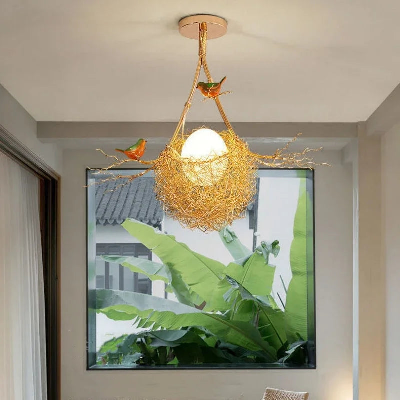 Axyaa Rustic Luxury Bird Egg Chandelier for Living Room Dining Kitchen Loft