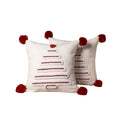 Axyaa Christmas Tree Jacquard Embroidery Throw Pillow Cover